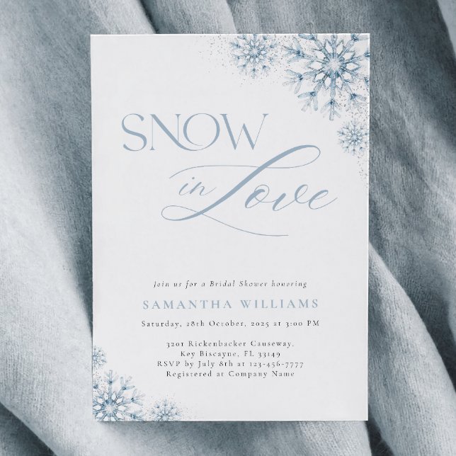 Elegante nieve en amor Invitación a ducha de novia (Subido por el creador)