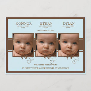 Elegante niño bebé con foto del Triplet Anuncio de