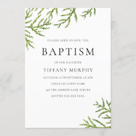 Elegante niño de hoja verde o invitación al bautis