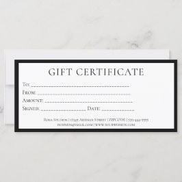 Elegante nombre de negocio Minimalista negro y bla