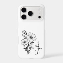 Elegante nombre de ramo floral de arte de línea bo