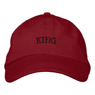 Elegante nombre KING Color rojo Gorra de mano