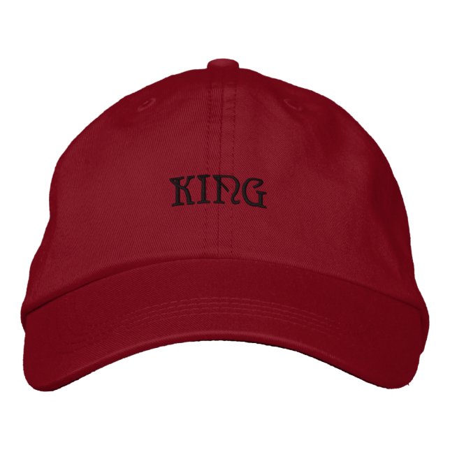 Elegante nombre KING Color rojo Gorra de mano (Anverso)