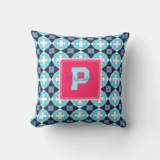 Elegante Nombre Monograma almohada para decoración