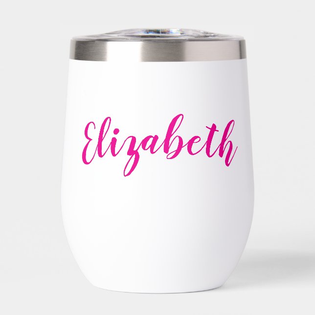 Elegante nombre Personalizable Vidrio sin Stemless (Frente)
