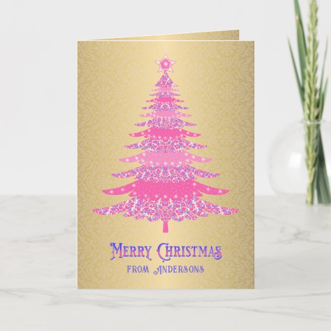 Elegante nombre personalizado de árbol de Navidad  (Anverso)