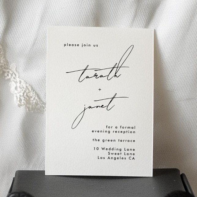 Elegante Nombre Personalizado Recepción de la Boda (Subido por el creador)