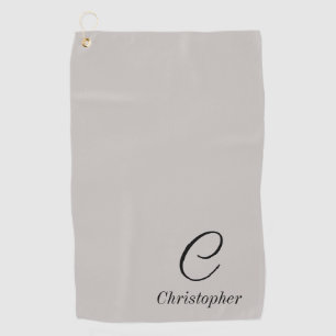 Elegante nombre personalizado y toalla de golf ini