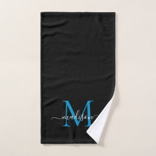 Elegante Nombre sencillo de escritura azul negro d