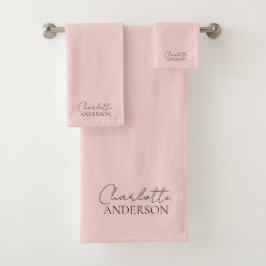 Elegante Nombre simple Minimalista Rubor Rosa