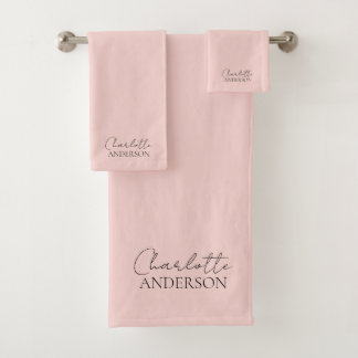 Elegante Nombre simple Minimalista Rubor Rosa