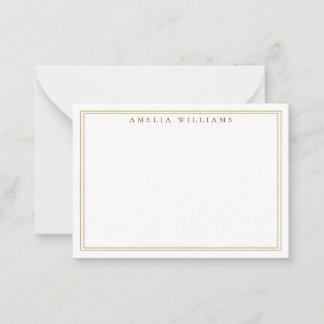 Elegante nota minimalista dorada con dos bordes