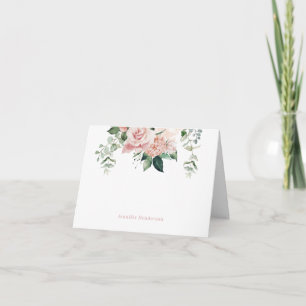Elegante Nota Personalizada De Flora Rosa