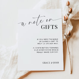 Elegante Nota Sobre Regalos Tarjeta De Alojamiento