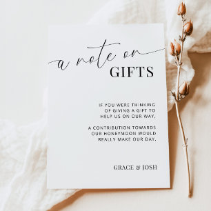 Elegante Nota Sobre Regalos Tarjeta De Alojamiento