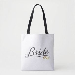 Elegante Novia Boda Caligrafía   Bolsa de mano