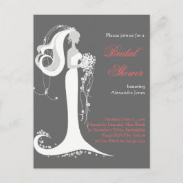 Elegante Novia Bridal Shower Party Invitación 6