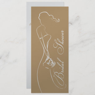 Elegante novia Mocha Bridal Shower Invitación