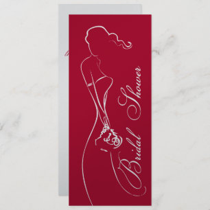 Elegante Novia Proep Red Bridal Shower Invitación