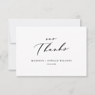 Elegante nuestro agradecimiento Boda guión minimal