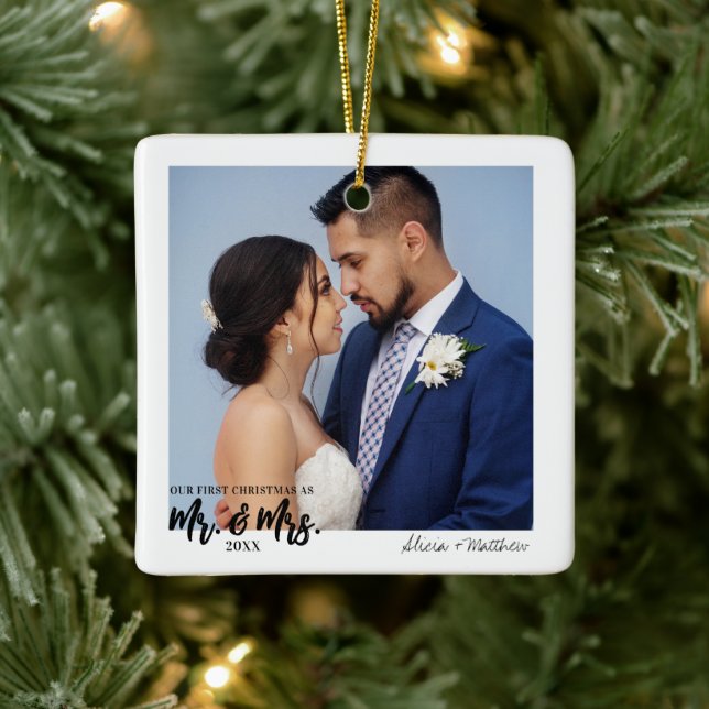 Elegante Nuestro Primer Ornamento De Navidad (Árbol)