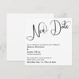 Elegante "Nueva fecha", tarjeta Boda pospuesta