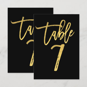 Elegante número de mesa 7 con moderno guión de pap