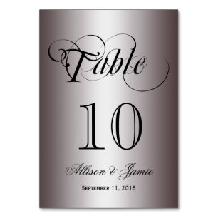 Elegante número de mesa Boda de plata de Sheen