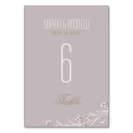 Elegante número de mesa boda rústico de lila flora