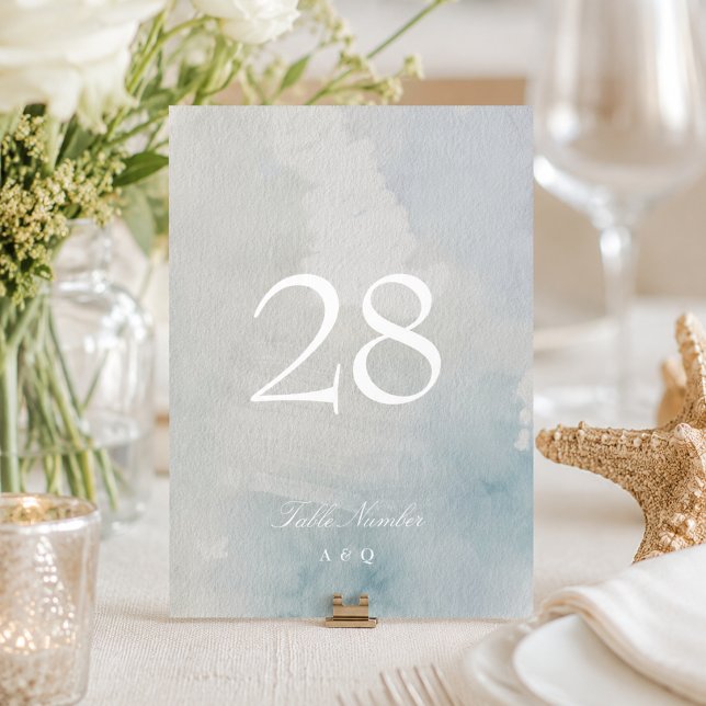 Elegante número de mesa de boda costera 5 x 7 (Subido por el creador)