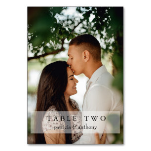 Elegante número de mesa de Boda de fotografía de p