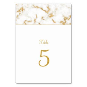 Elegante número de mesa de Boda de Mármol de Oro B