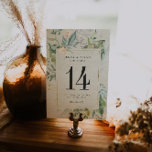 Elegante número de mesa de Boda de oro de la veget<br><div class="desc">Los números de la tabla mejoran el aspecto de su tabulación y le ponen el toque final en su día especial. Impresión personalizada de texto de los nombres o números de sus tablas. La impresión de doble cara está incluida en el precio. Agregue la redacción de su personalizado a este...</div>