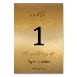 Elegante número de mesa de boda en oro