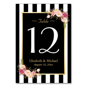 Elegante número de mesa de Boda floral blanco blan