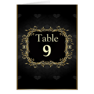 Elegante número de mesa de Boda Regal Oro negro