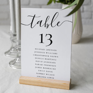 Elegante Número De Mesa De Boda Y Tabla De Asiento