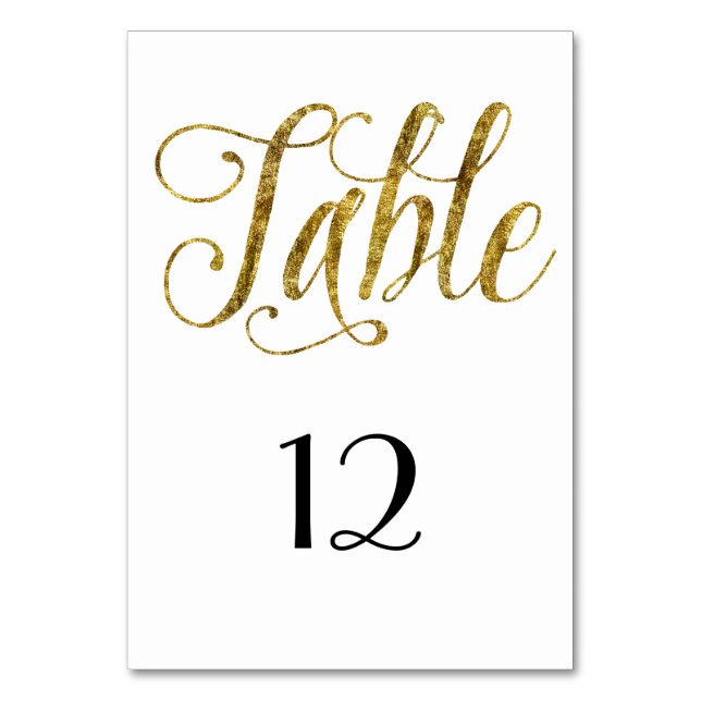 Elegante número de mesa de oro (Anverso)