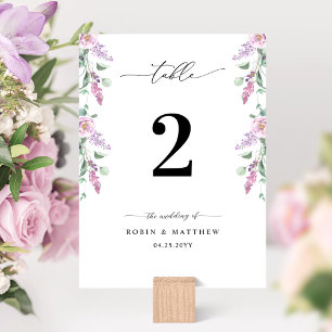 Elegante Número de Mesa Floral de Colores Pastel p