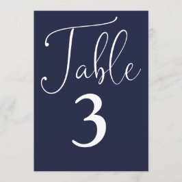 Elegante número de mesa grande azul marino