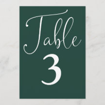 Elegante número de mesa grande verde esmeralda