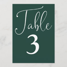 Elegante número de mesa grande verde esmeralda