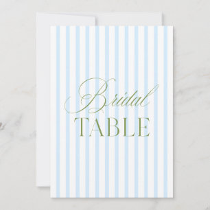 Elegante número de mesa nupcial en verde y azul sa