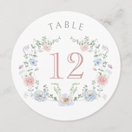Elegante número de mesa redonda de marco floral
