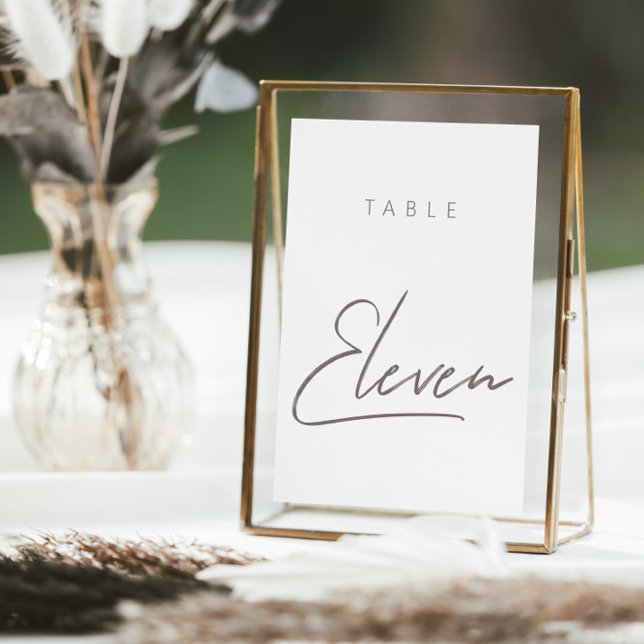 Elegante número de tabla Boda de caligrafía modern (Elegant Modern Calligraphy Wedding Table Number)