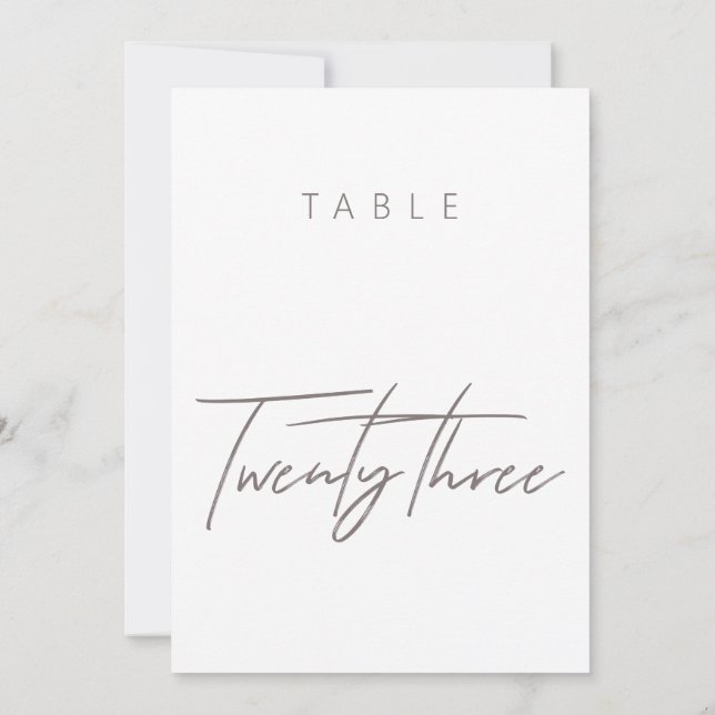 Elegante número de tabla de caligrafía de presupue (Reverso)