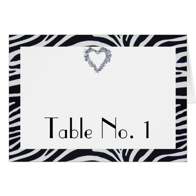 Elegante número de tabla de rayas de cebra (Anverso (Horizontal))