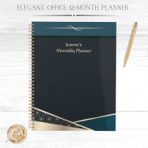 Elegante Office 12 Meses Planificador Mes Semanal