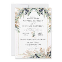 Elegante olivar | Invitación botánica boho