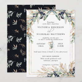 Elegante olivar | Invitación botánica boho